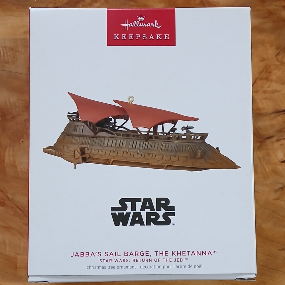 Hallmark Keepsake Brown and Red Sail Barge Ornament